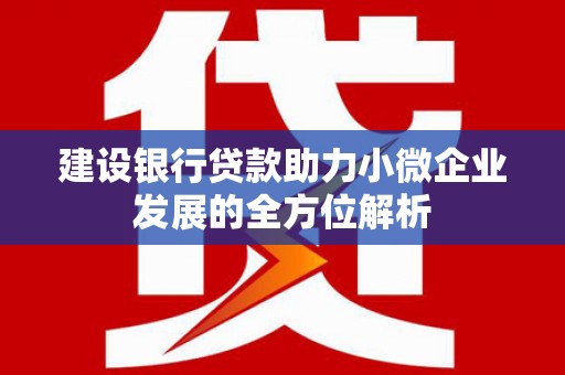 北屯建设银行贷款助力小微企业发展的全方位解析